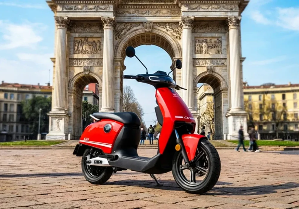 Moto electrica Vmoto CU roja