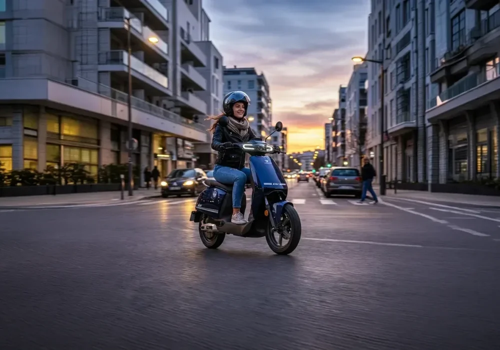 Moto electrica Vmoto CU azul